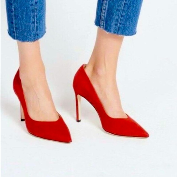 SANDRO Suede Red Classic Heels EU40 made in France - Picture 2 of 12